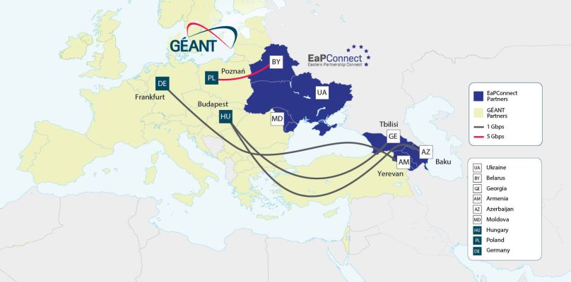 Con EaPConnect la rete GÉANT arriva in Azerbaigian e Bielorussia