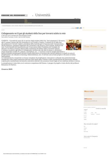 11 Marzo 2009 Corriere del Mezzogiorno