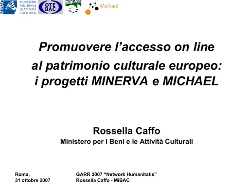 Conferenza GARR 2007 - Presentazione - Caffo
