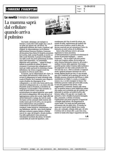 13 Settembre 2012- Il Corriere Fiorentino