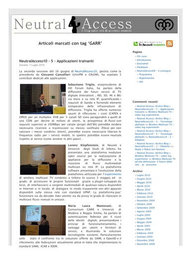 1 Luglio 2010 - Neutral Access