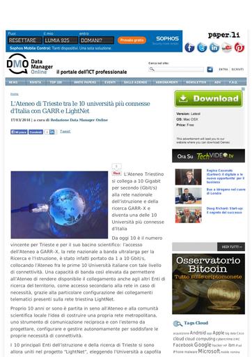 17 Marzo 2014 - Data Manager OnLine