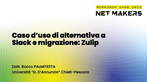 Workshop garr 2025 slide  Rocco Palmitesta