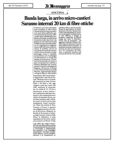 20 Gennaio 2010 - Il Messaggero