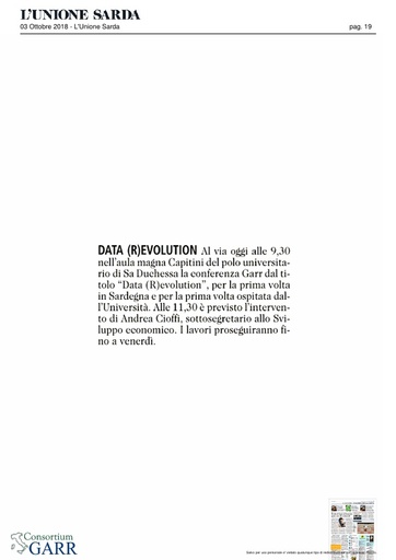 03 ottobre 2018 - L'Unione Sarda