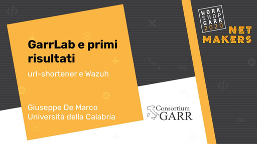 Workshop GARR 2020 - Presentazione - De Marco