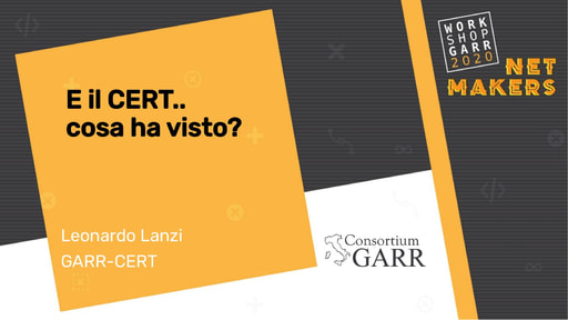 Workshop GARR 2020 - Presentazione - Lanzi