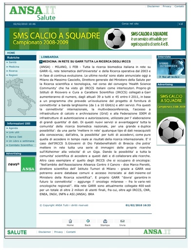 02 Febbraio 2010 - Ansa.it