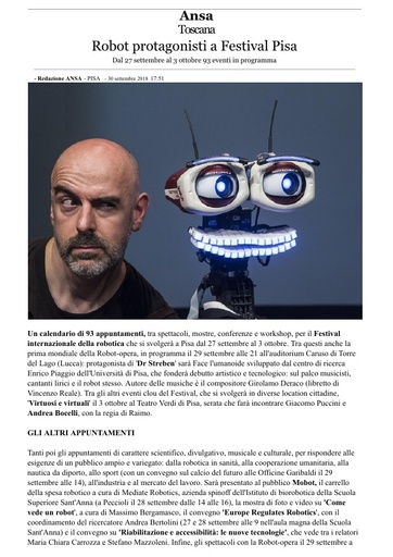 30 settembre 2018 - ANSA