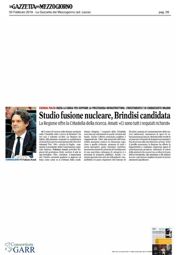 3 febbraio 2018 - La Gazzetta del Mezzogiorno