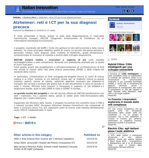 29 Settembre 2010 - Italian Innovation