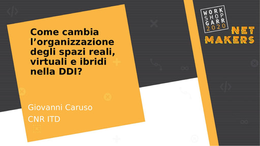 Workshop GARR 2020 - Presentazione - Caruso