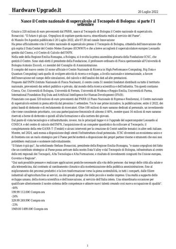 20 luglio 2022 - Hardware Upgrade