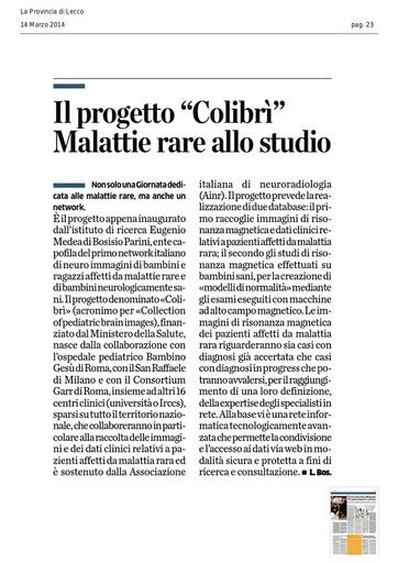 14 Marzo 2014 - La Provincia di Lecco
