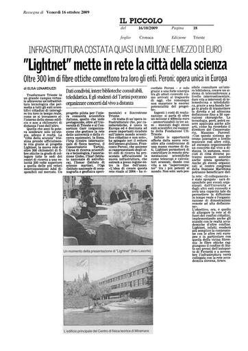 16 Ottobre 2009 - Il Piccolo