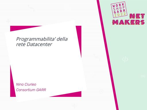 Workshop GARR 2022 - Presentazione - Ciurleo