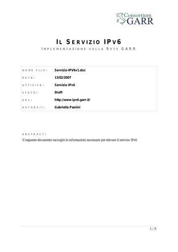Servizio IPv6