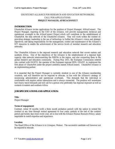 Call for Applications for AfricaConnect Project Manager.pdf
