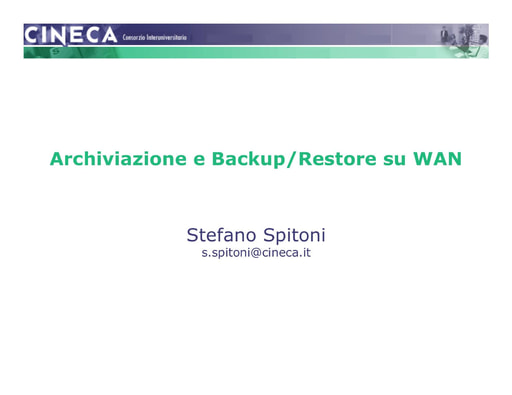 WS04 - Spitoni - Archiviazione e Backup/Restore su WAN