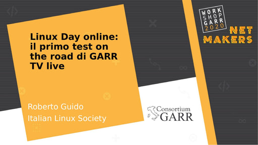 Workshop GARR 2020 - Presentazione - Guido