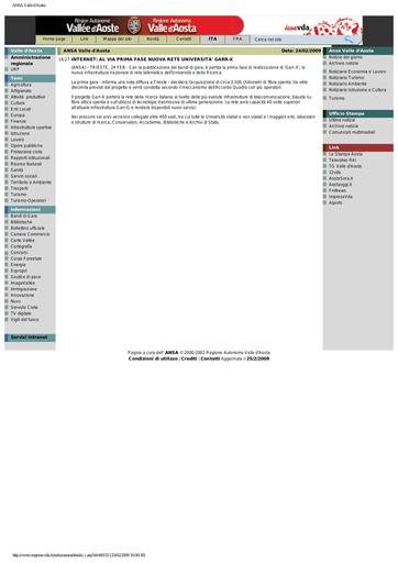 25 Febbraio 2009 Ansa Valle Aosta