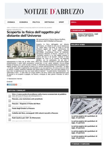 21 Gennaio 2014 - Notizie d'Abruzzo