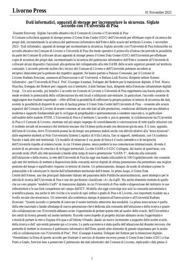 1 novembre 2023 -  Livorno Press