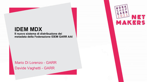 Workshop GARR 2021 - Presentazione - Vaghetti e Di Lorenzo