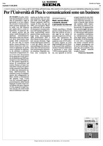 11 Maggio 2010 - La Nazione Siena