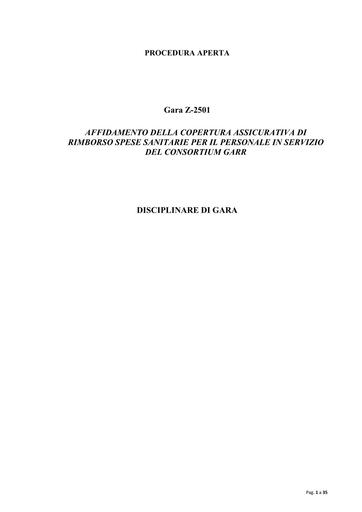 Z 2501 Disciplinare gara