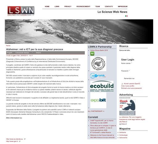 28 Settembre 2010 - Le Scienze Web News
