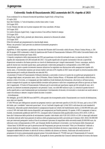 28 luglio 2022 - Agenpress