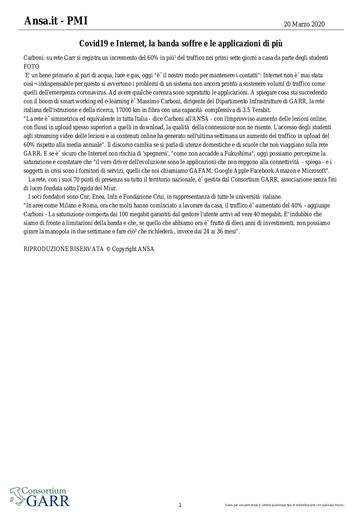 20 marzo 2020 - Ansa