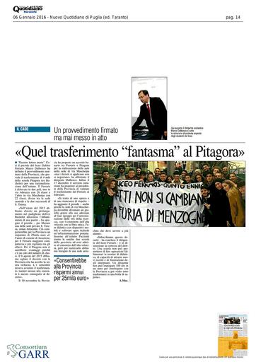 6 gennaio 2016 - Nuovo Quotidiano di Puglia