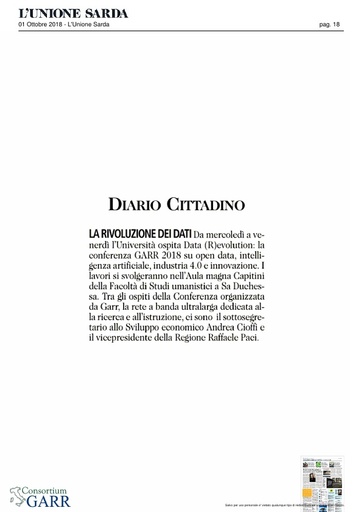 01 ottobre 2018 - L'Unione Sarda