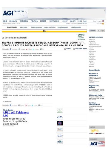 16 Aprile 2010 - AGI News