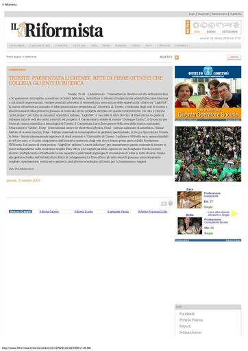15 Ottobre 2009 - Il Riformista
