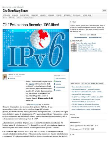 20 Gennaio 2010 - The New Blog Times