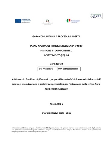 Bando 2301-B - Allegato 6 - Avvalimento Ausiliario