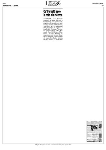 10 Novembre 2009 - Leggo