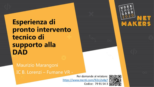 Workshop GARR 2020 - Presentazione - Marangoni