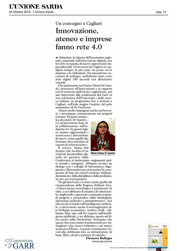 04 ottobre 2018 - L'Unione Sarda