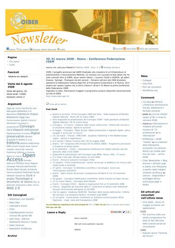 13 Febbraio 2009 Ciber Newsletter