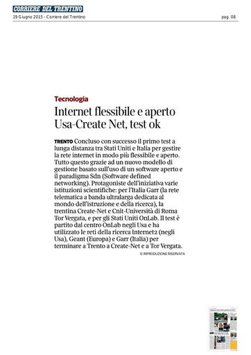 19 Giugno 2015 - Corriere del Trentino