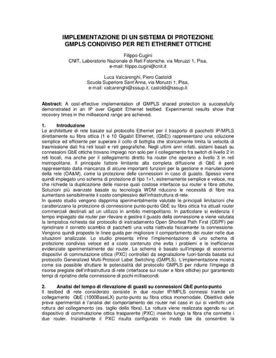 Conferenza GARR 2005 - Abstract - Giorgetti