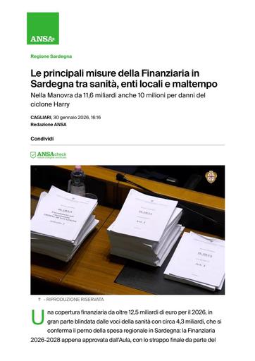 30 gennaio 2026 - Ansa