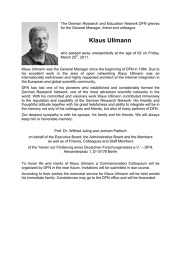 Nachruf Klaus Ulmann - DFN