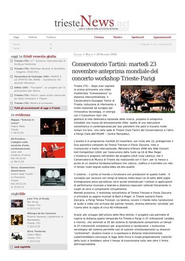 20 Novembre 2010 - Trieste News