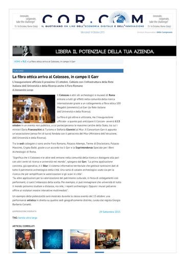 29 Settembre 2015 - Corriere delle Comunicazioni