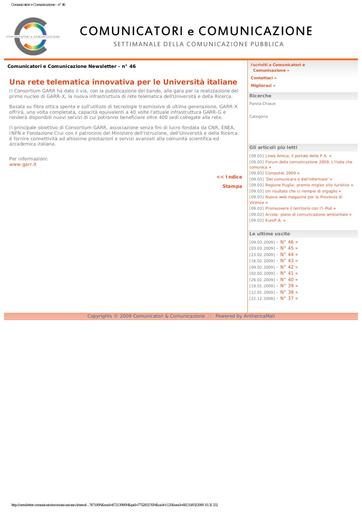 10 Marzo 2009 Comunicatorie Comunicazione